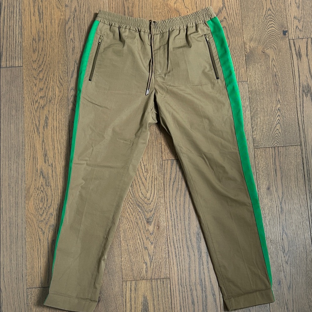 Stella McCartney Brown Joggers with Green Accent